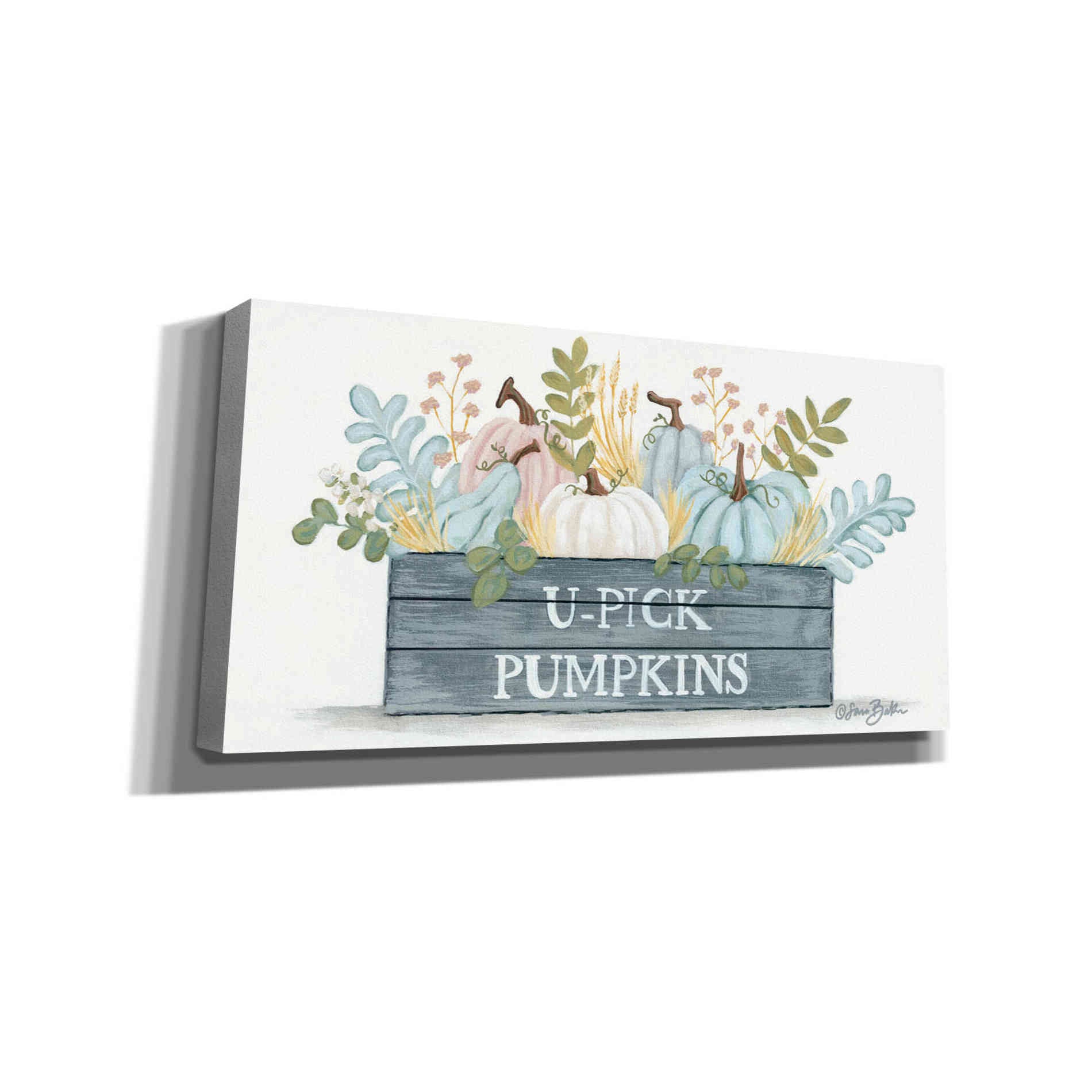 'U-Pick Pumpkins' by Sara Baker, Canvas, Wall Art