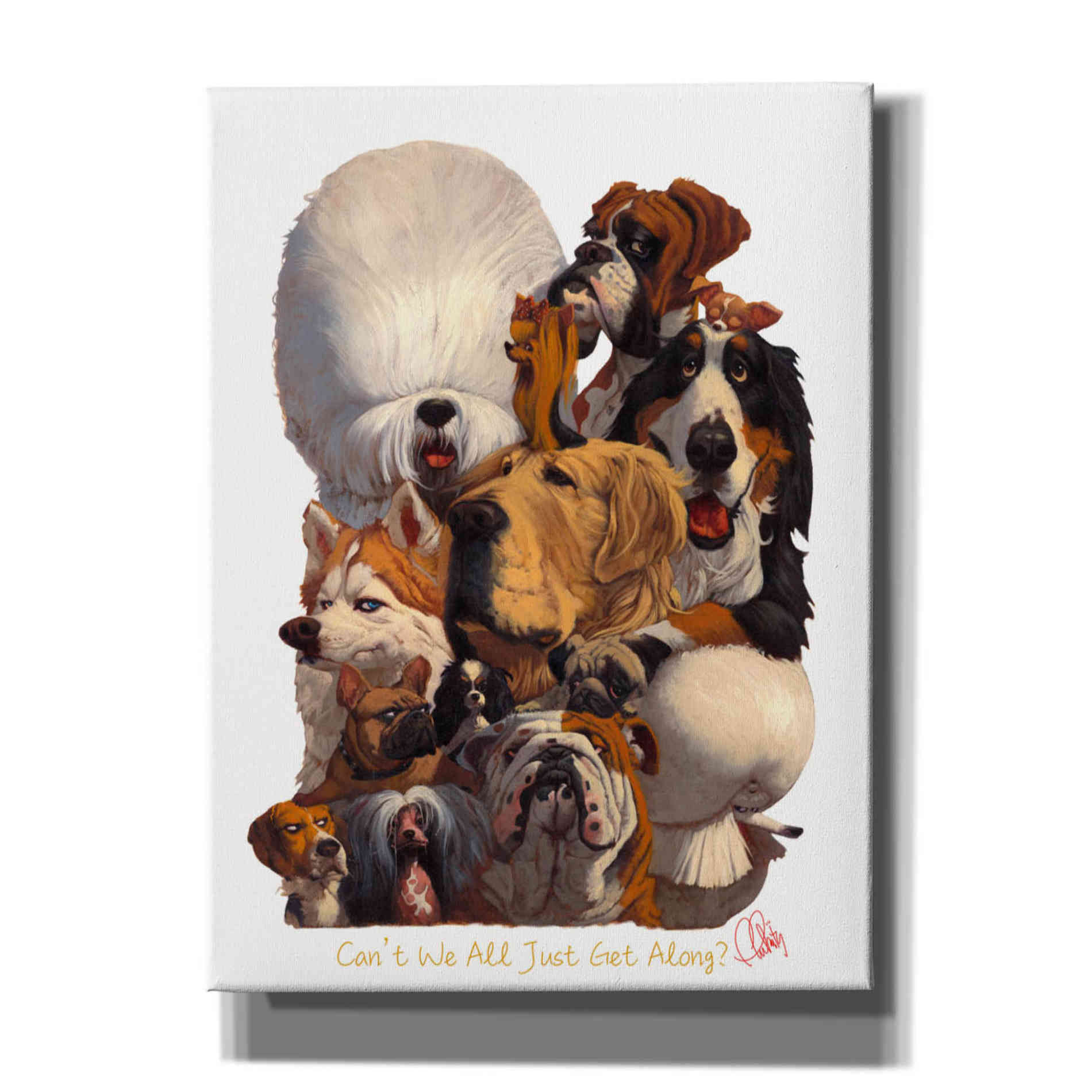 'Can't We All Just Get Along' by Thomas Fluharty, Canvas Wall Art