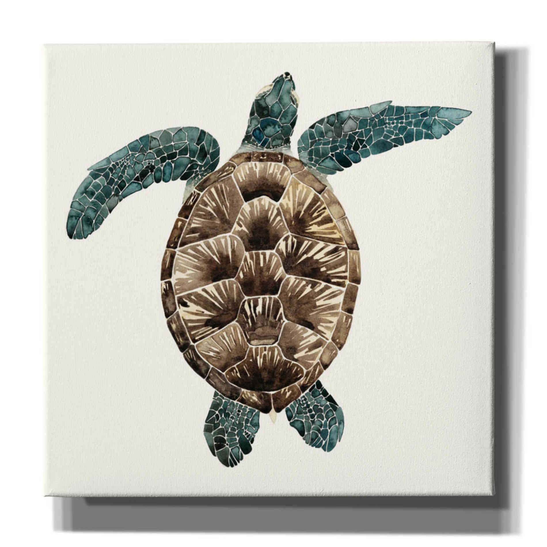 'Mosaic Turtle II' by Grace Popp, Canvas Wall Art