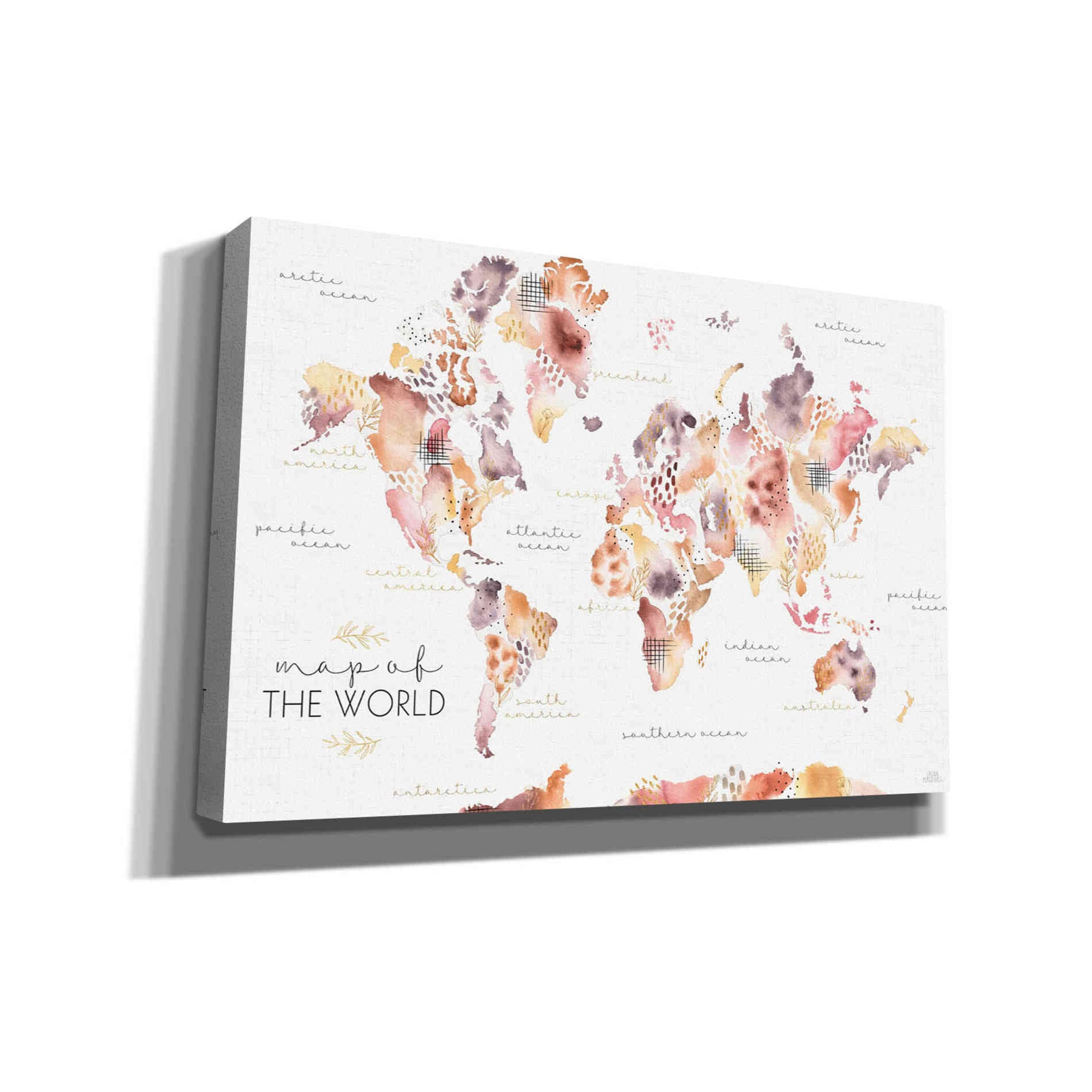 'Desert Blooms Map' by Laura Marshall, Canvas Wall Art