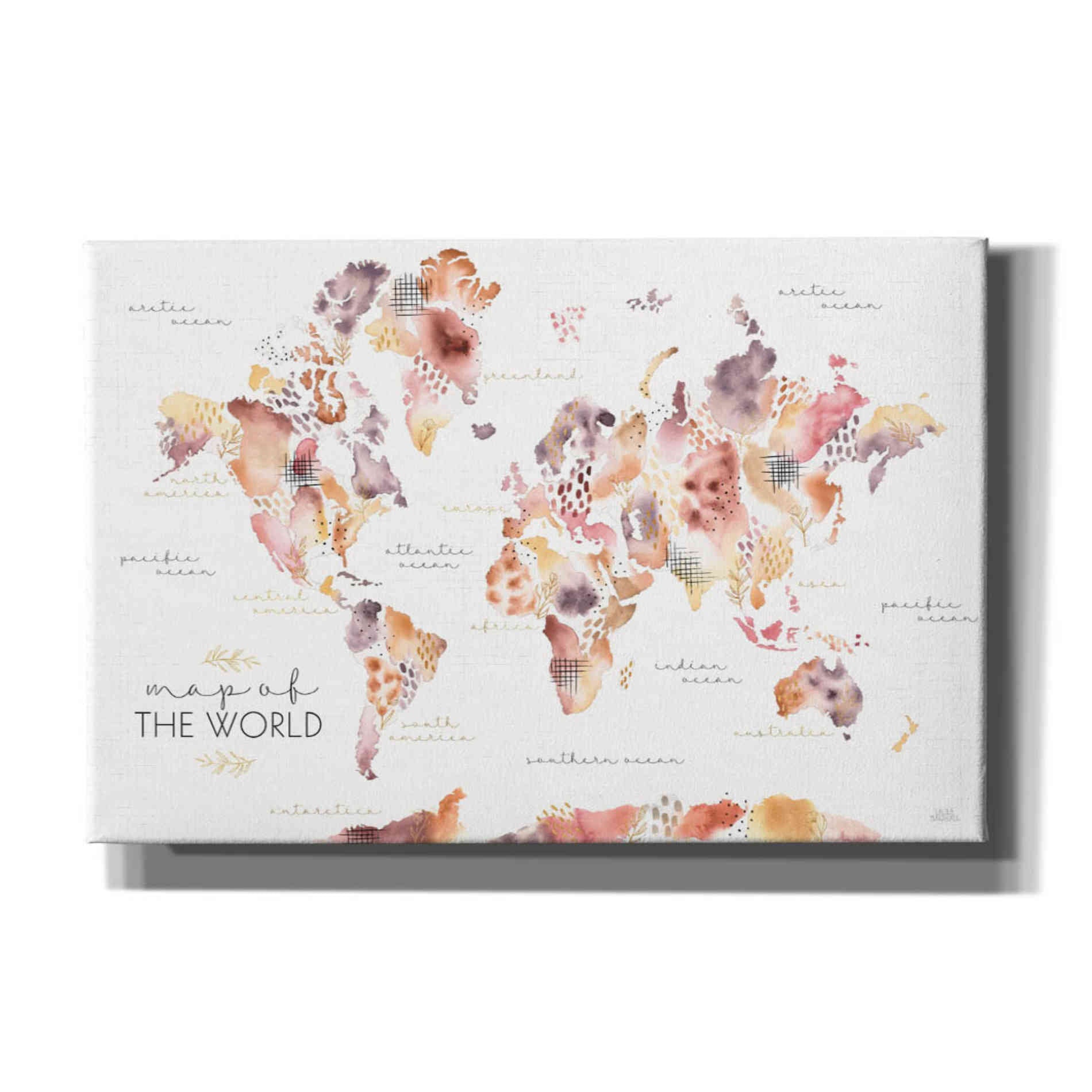 'Desert Blooms Map' by Laura Marshall, Canvas Wall Art