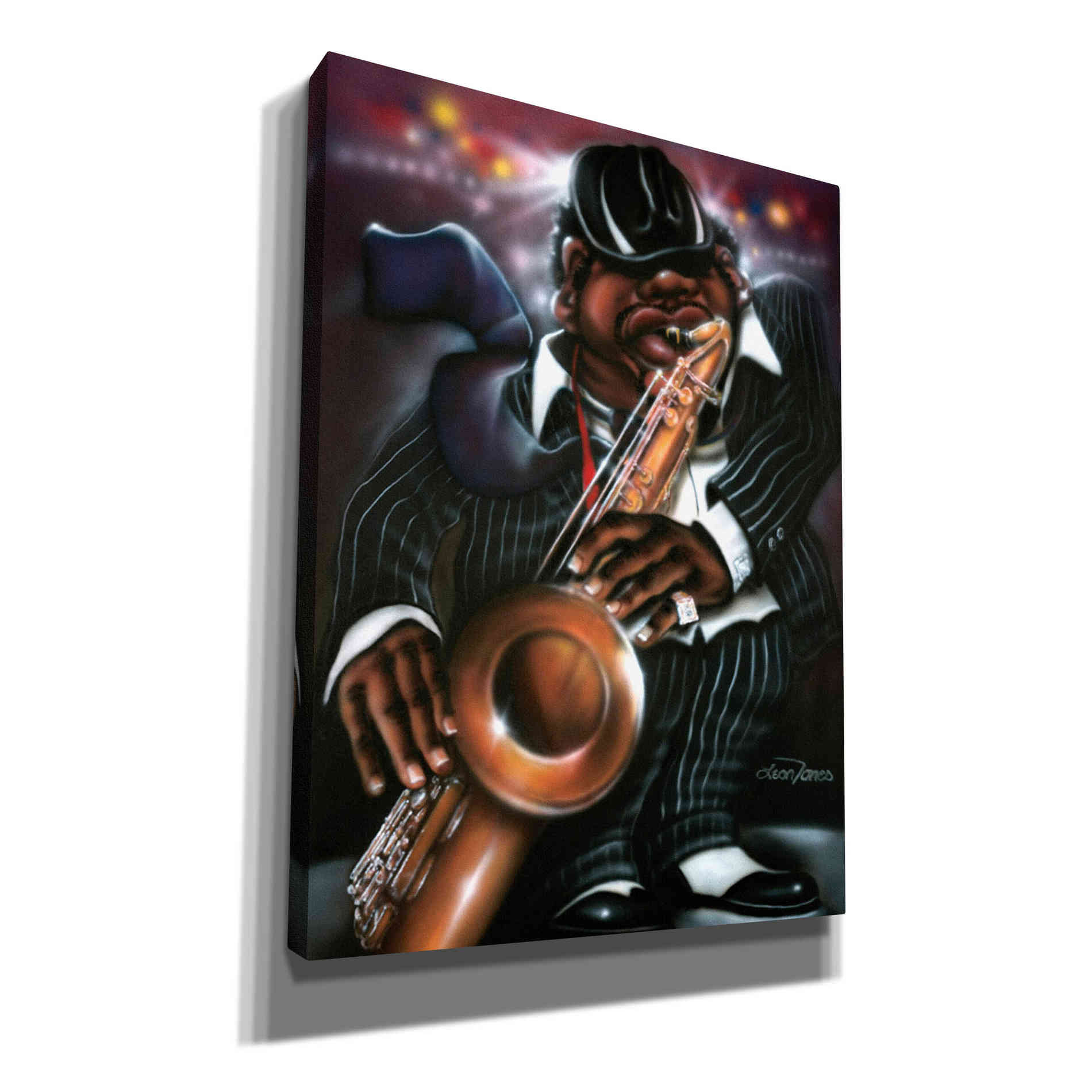 'Jazzman Moe' by Leonard Jones, Canvas Wall Art