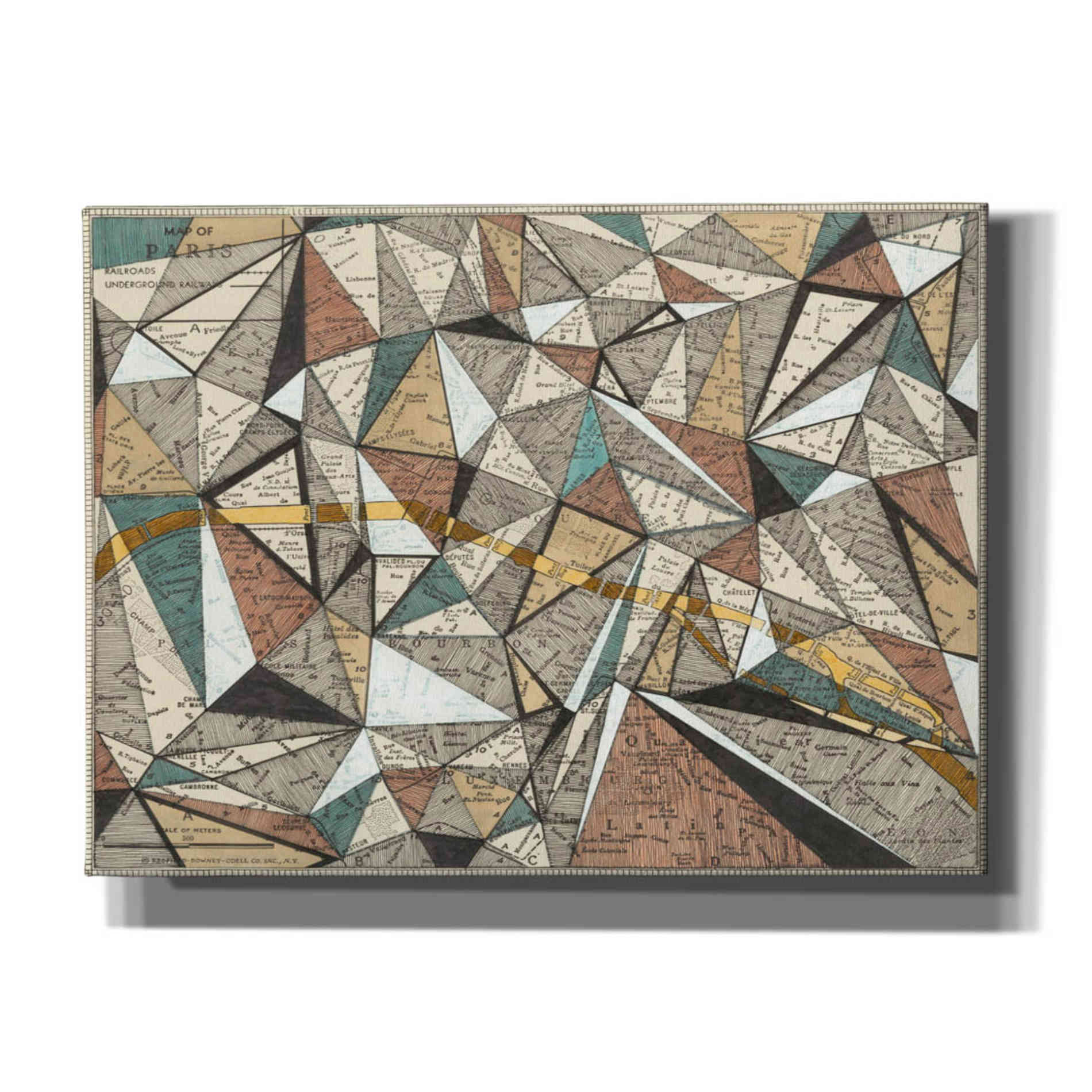 'Modern Map of Paris' by Nikki Galapon, Canvas Wall Art