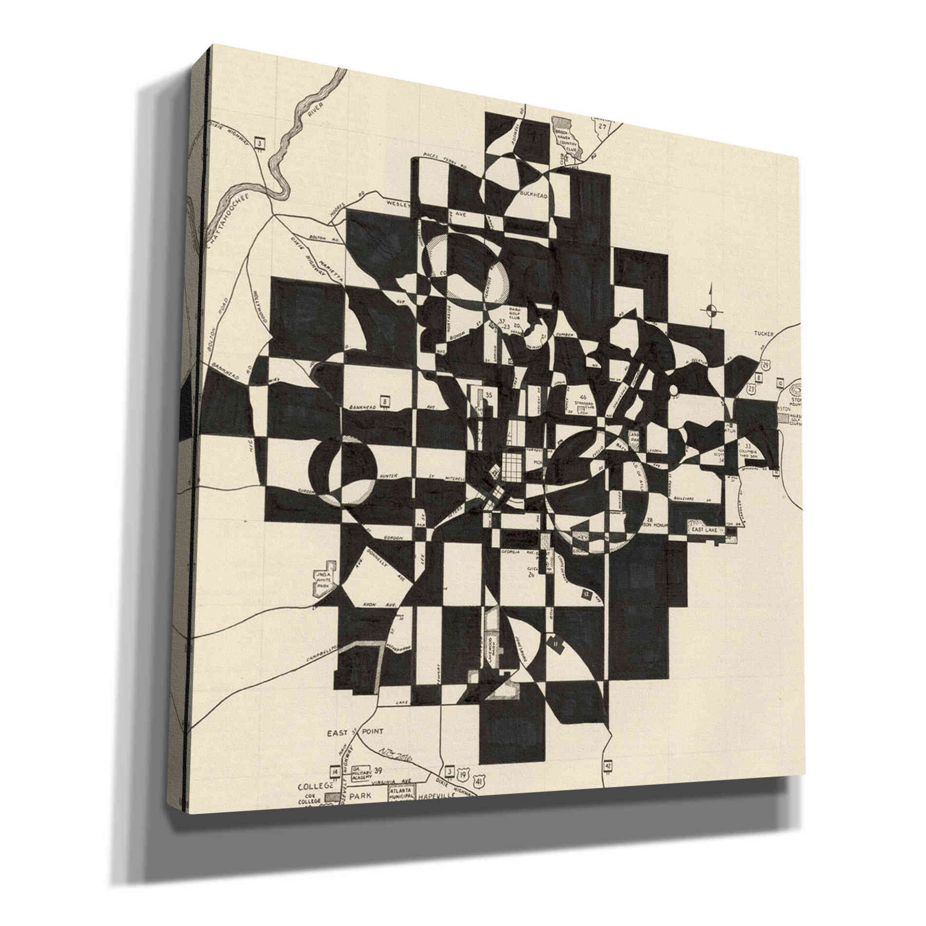 'Modern Map of Atlanta' by Nikki Galapon, Canvas Wall Art