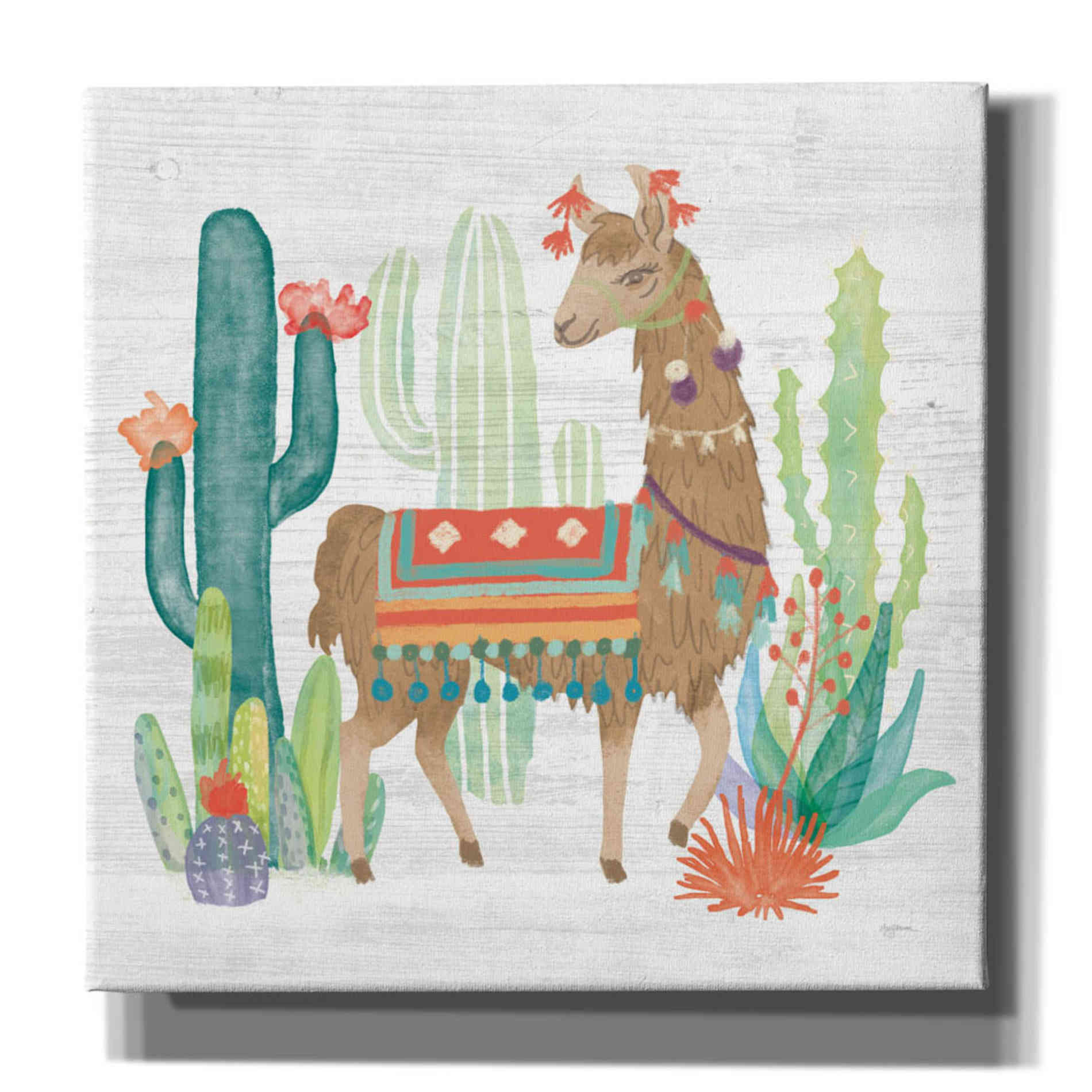 'Lovely Llamas III' by Mary Urban, Canvas Wall Art