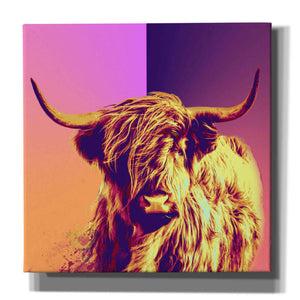 'Highland Cow Crush,' Canvas Wall Art