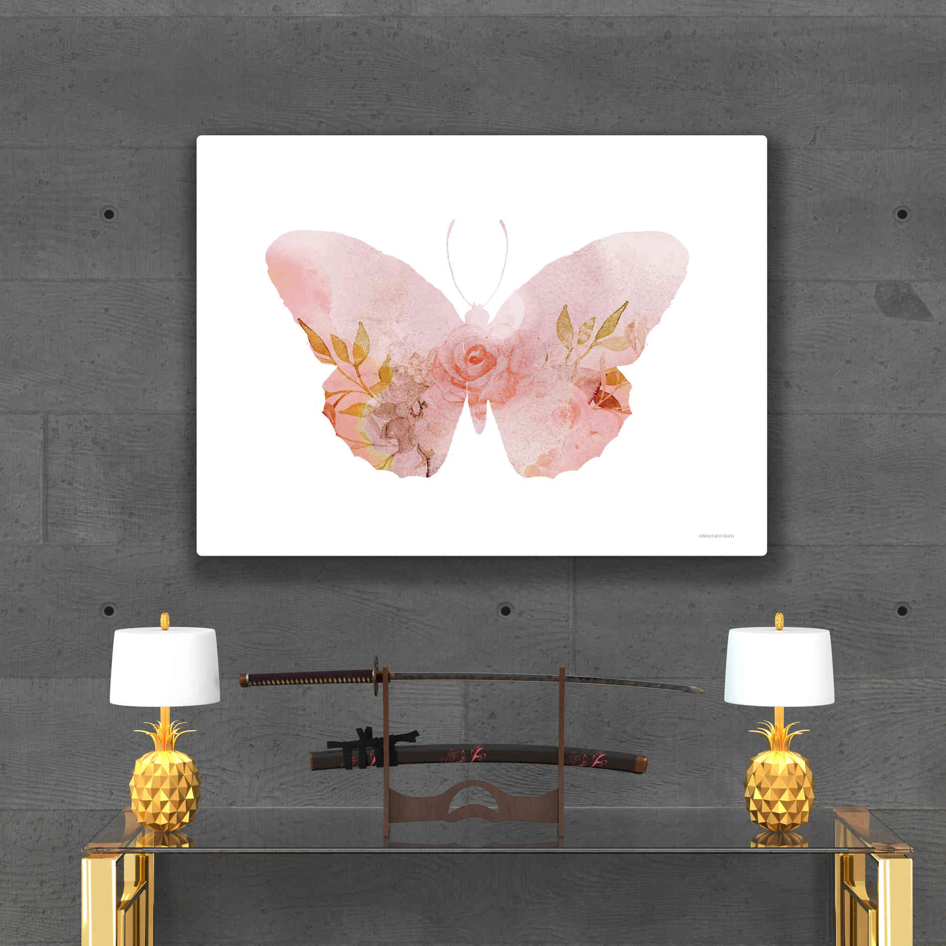 'Meadow Flora Butterfly' by Bluebird Barn, Canvas Wall Art,54 x 40