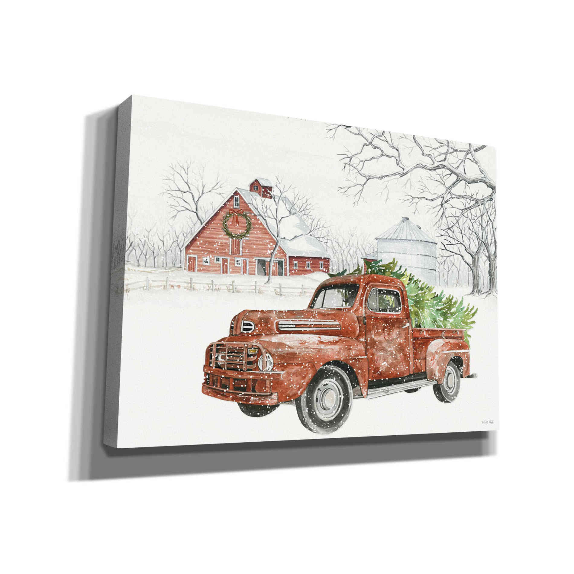 'Christmas Barn' by Cindy Jacobs, Canvas Wall Art