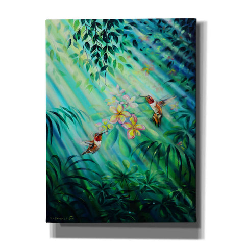 Image of 'Hummingbirds Plumeria' by Jan Kasparec, Canvas Wall Art