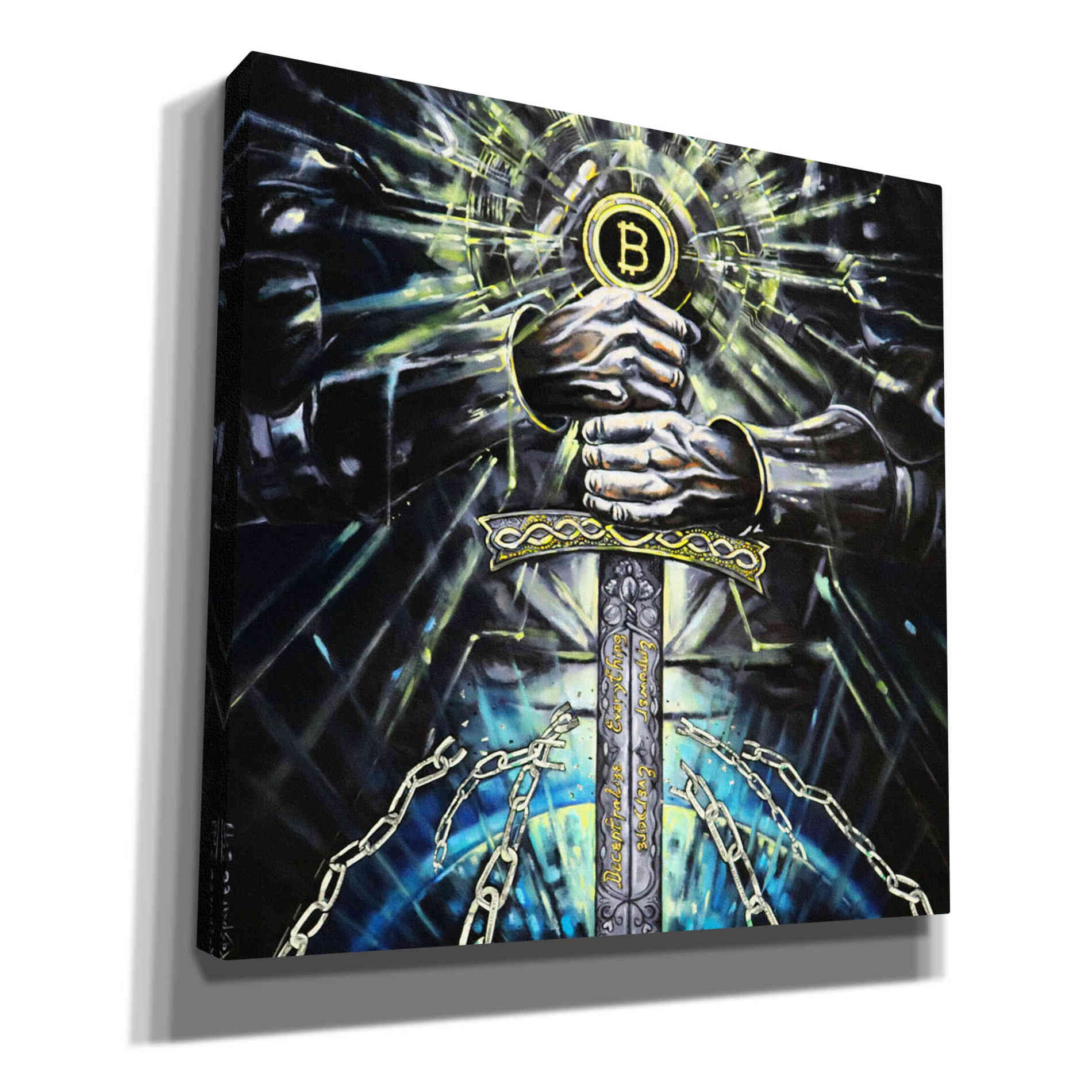 'Bitcoin Knight' by Jan Kasparec, Canvas Wall Art