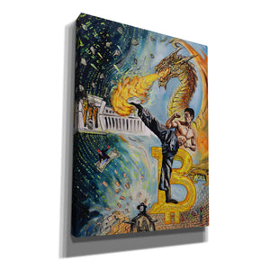 'Bitcoin Bruce Lee' by Jan Kasparec, Canvas Wall Art
