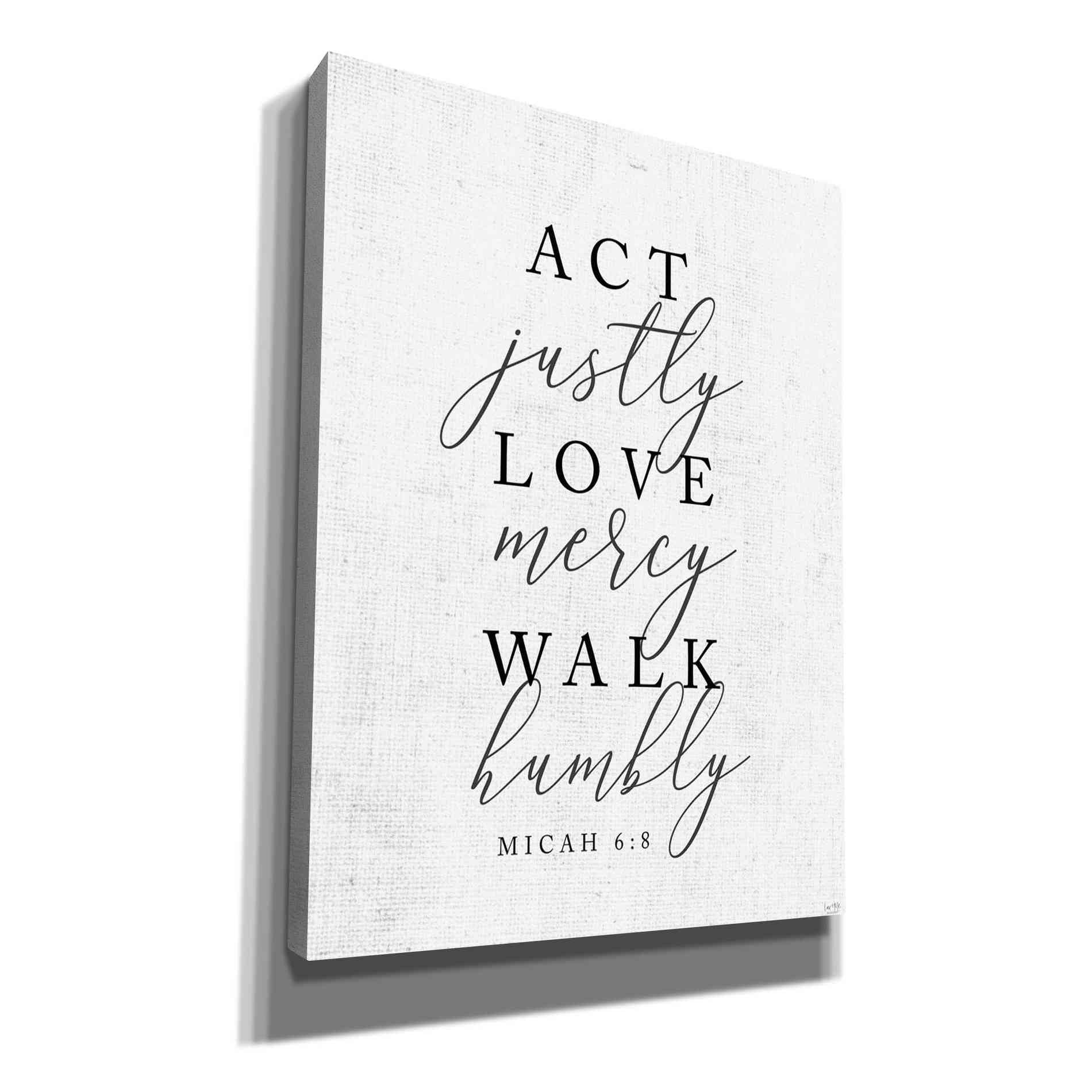 'Act Justly' by Lux + Me, Canvas Wall Art