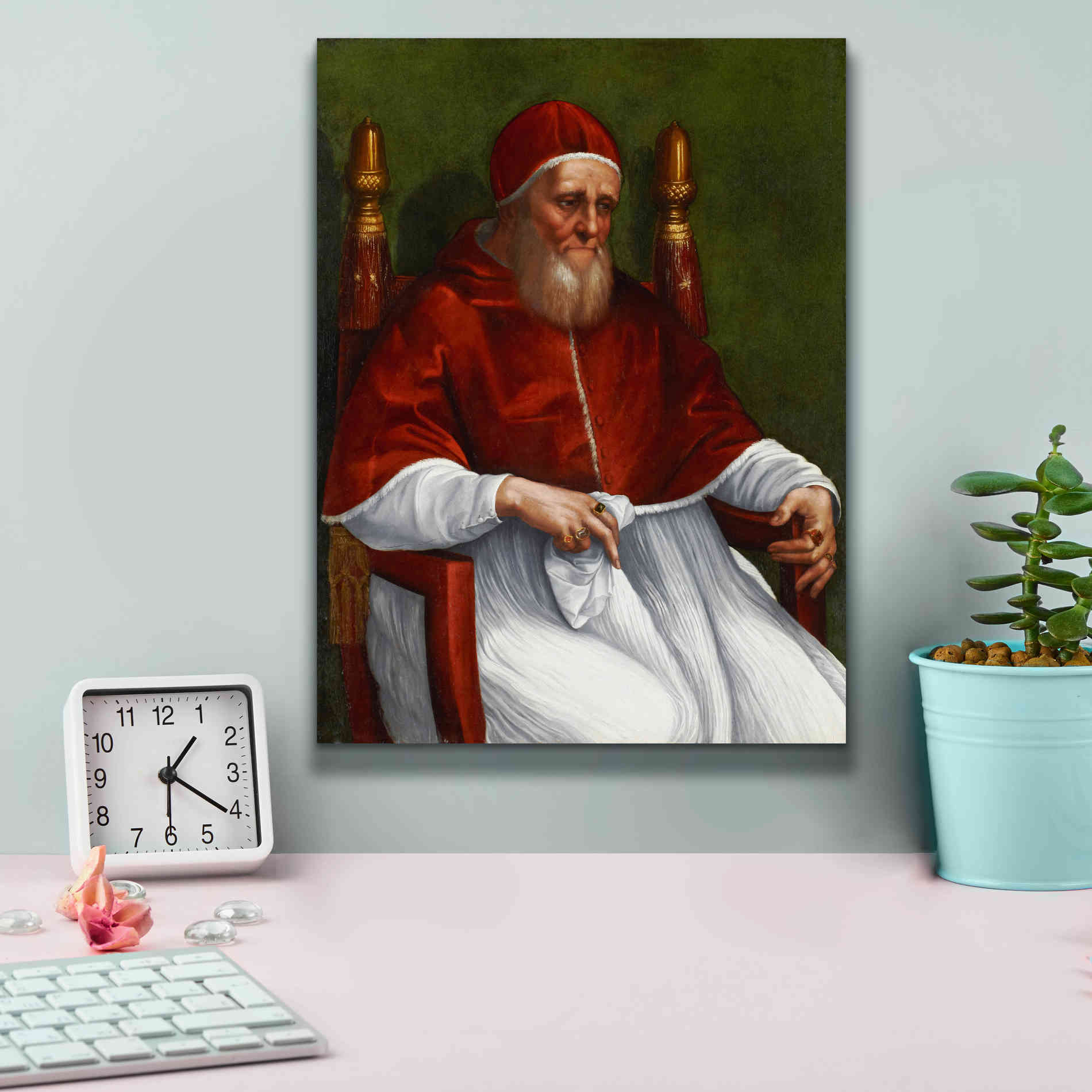'Portrait of Pope Julius II' by Raphael, Canvas Wall Art,12 x 16