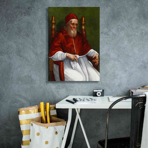 'Portrait of Pope Julius II' by Raphael, Canvas Wall Art,18 x 26
