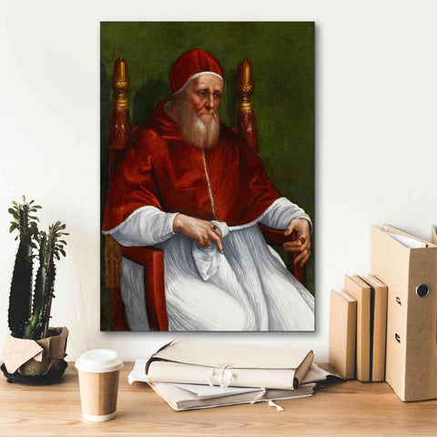 Image of 'Portrait of Pope Julius II' by Raphael, Canvas Wall Art,18 x 26