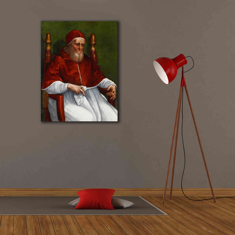 Image of 'Portrait of Pope Julius II' by Raphael, Canvas Wall Art,26 x 34