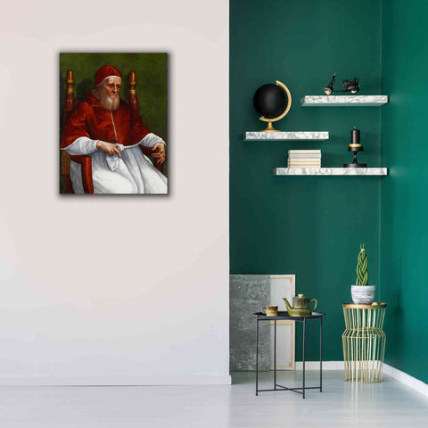 Image of 'Portrait of Pope Julius II' by Raphael, Canvas Wall Art,26 x 34