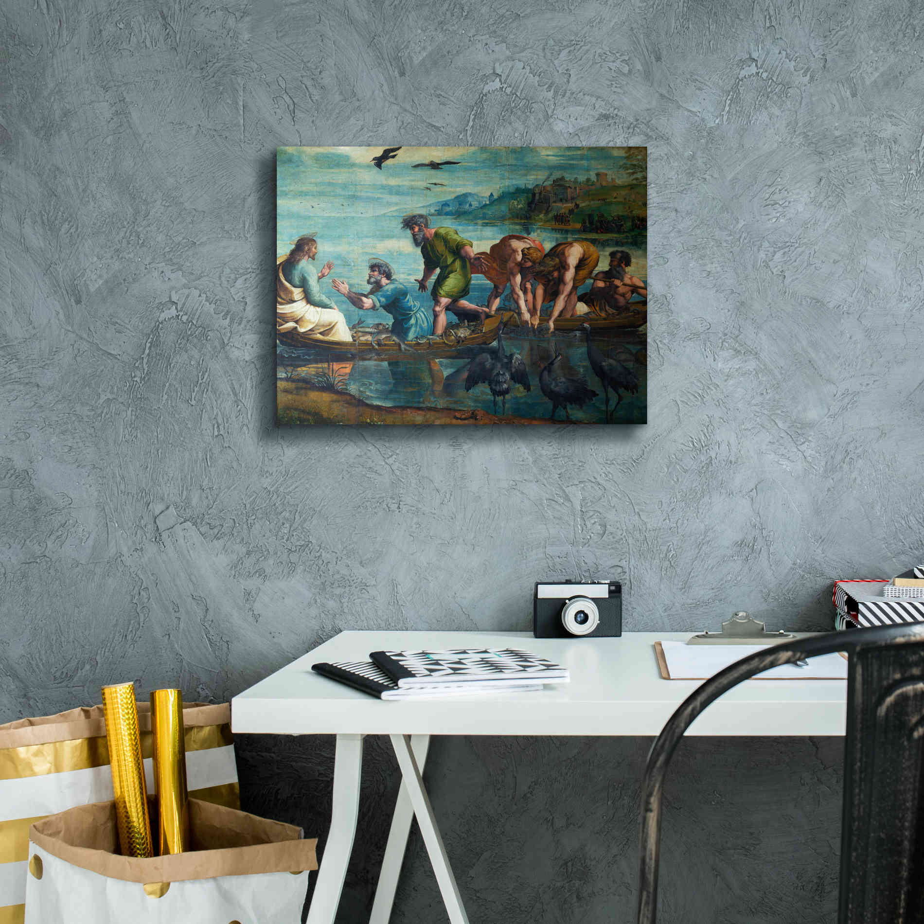 'The Miraculous Draught of Fishes' by Raphael, Canvas Wall Art,16 x 12
