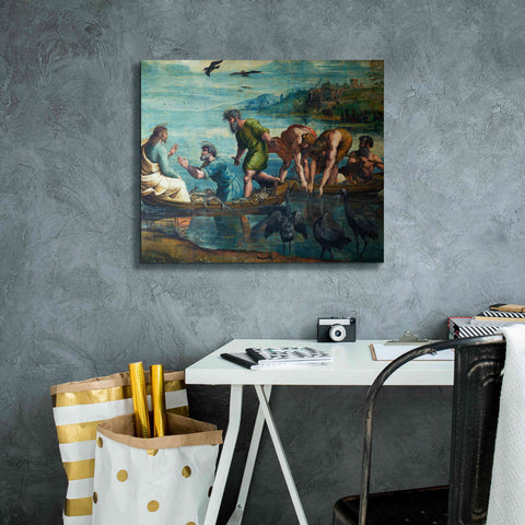 Image of 'The Miraculous Draught of Fishes' by Raphael, Canvas Wall Art,24 x 20