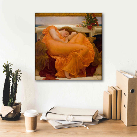 Image of 'Flaming June' by Sir Frederick Leighton, Canvas Wall Art,18 x 18