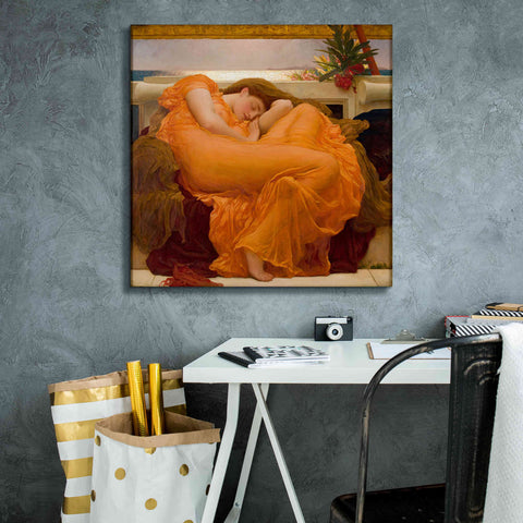 Image of 'Flaming June' by Sir Frederick Leighton, Canvas Wall Art,26 x 26