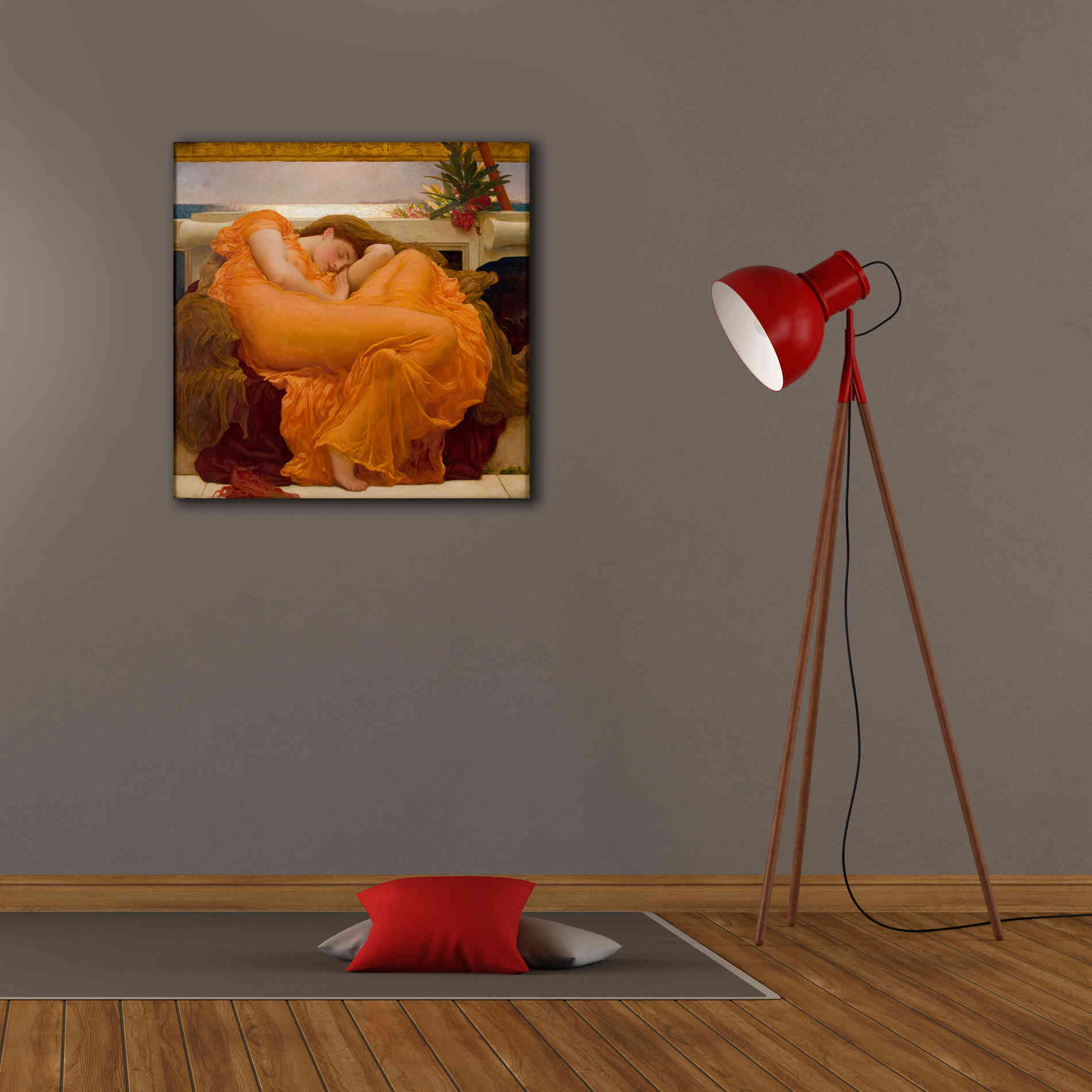 'Flaming June' by Sir Frederick Leighton, Canvas Wall Art,26 x 26