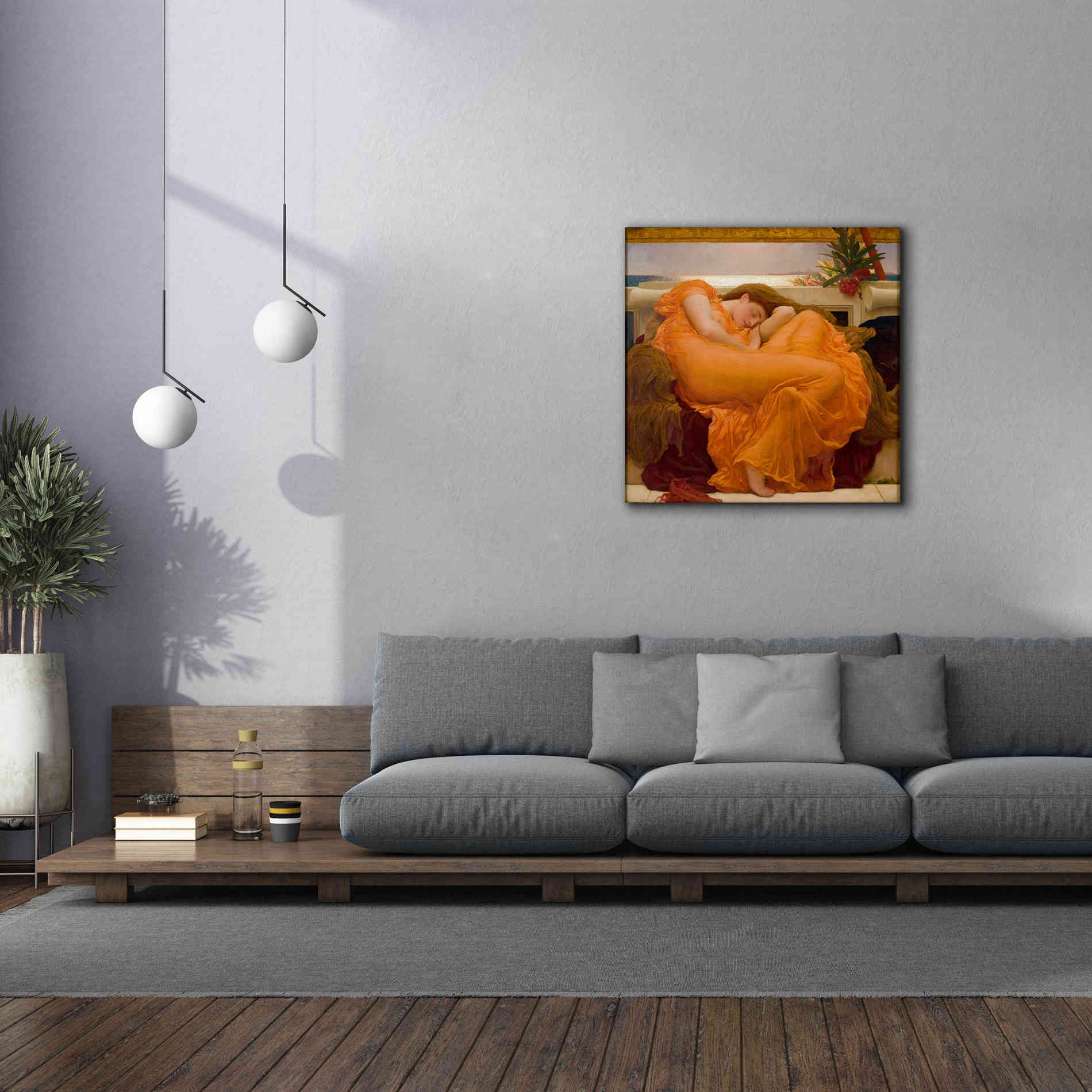 'Flaming June' by Sir Frederick Leighton, Canvas Wall Art,37 x 37