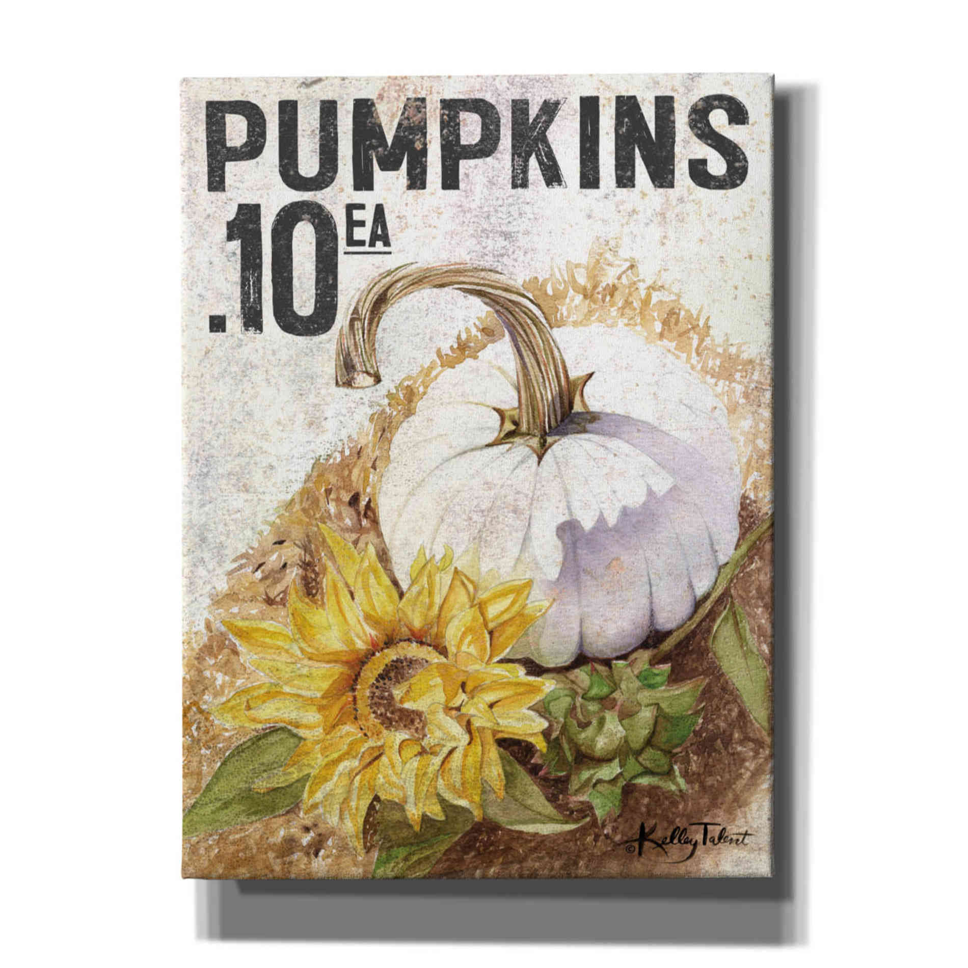'White Harvest Pumpkin' by Kelley Talent, Canvas Wall Art