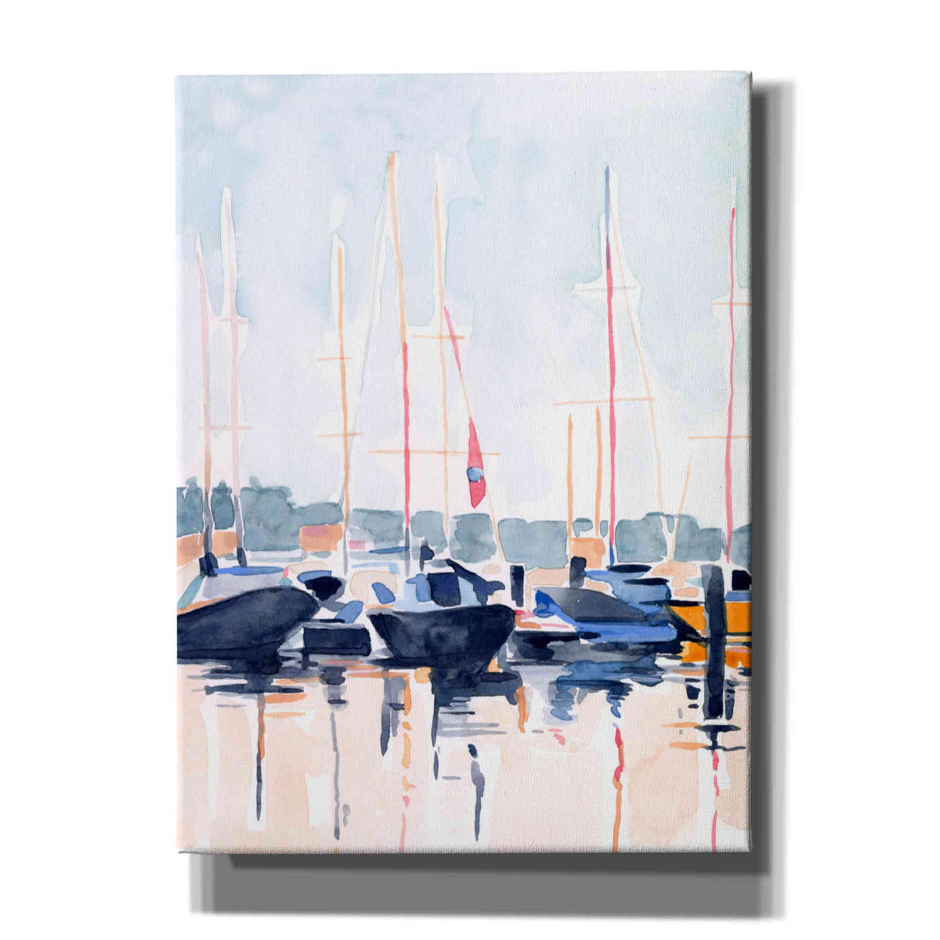 'Watercolor Boat Club II' by Emma Scarvey, Canvas Wall Art