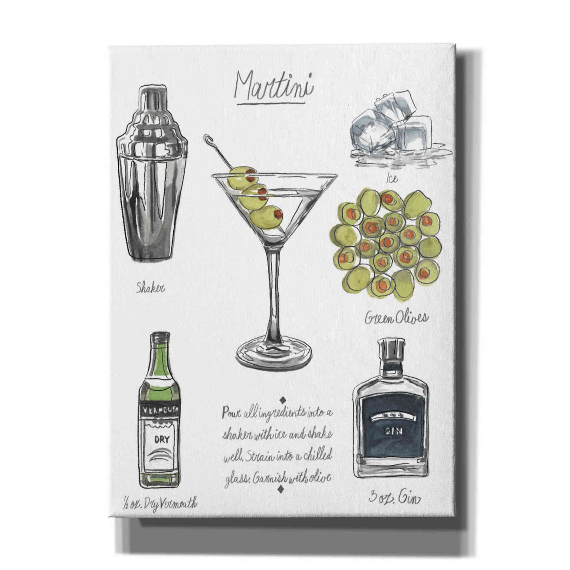 'Classic Cocktail-Martini' by Naomi McCavitt, Canvas Wall Art