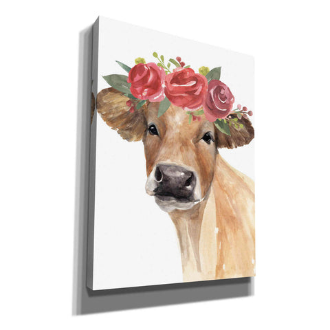 Image of 'Flowered Cow II' by Annie Warren, Canvas Wall Art