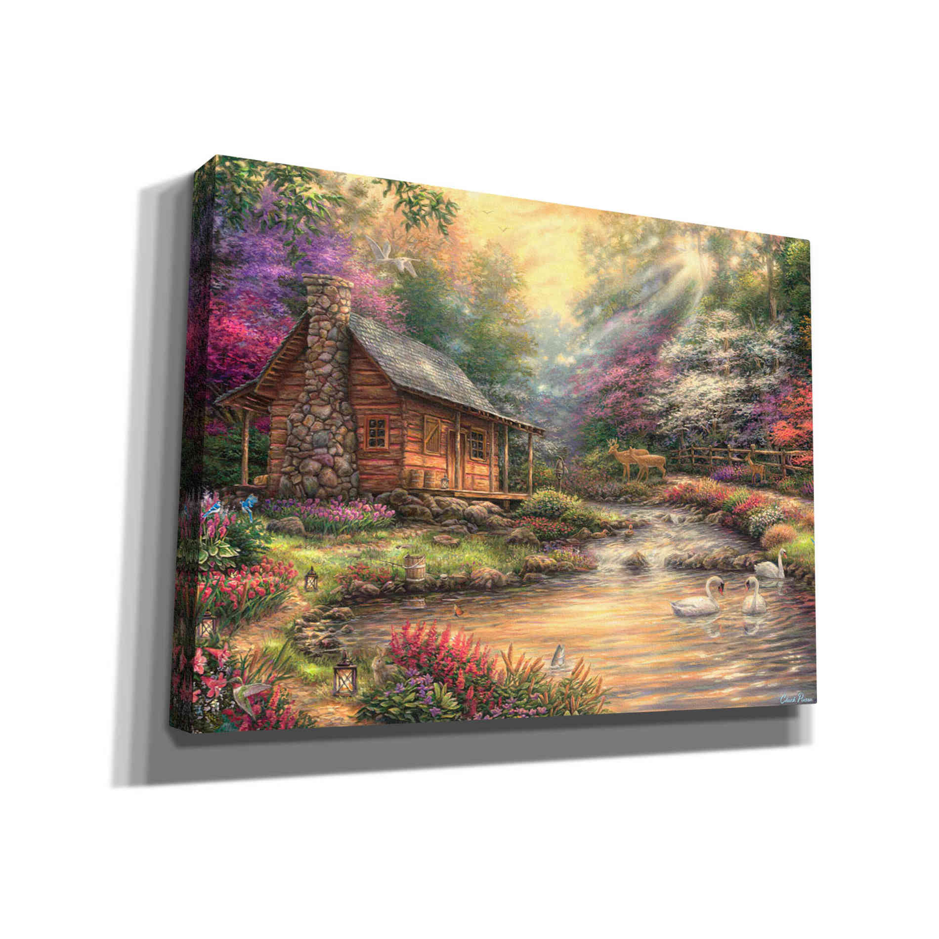 'Brookside Retreat' by Chuck Pinson, Canvas Wall Art
