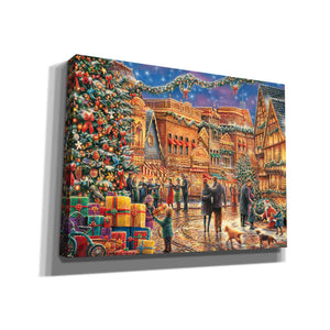 'Christmas at  Town Square' by Chuck Pinson, Canvas Wall Art
