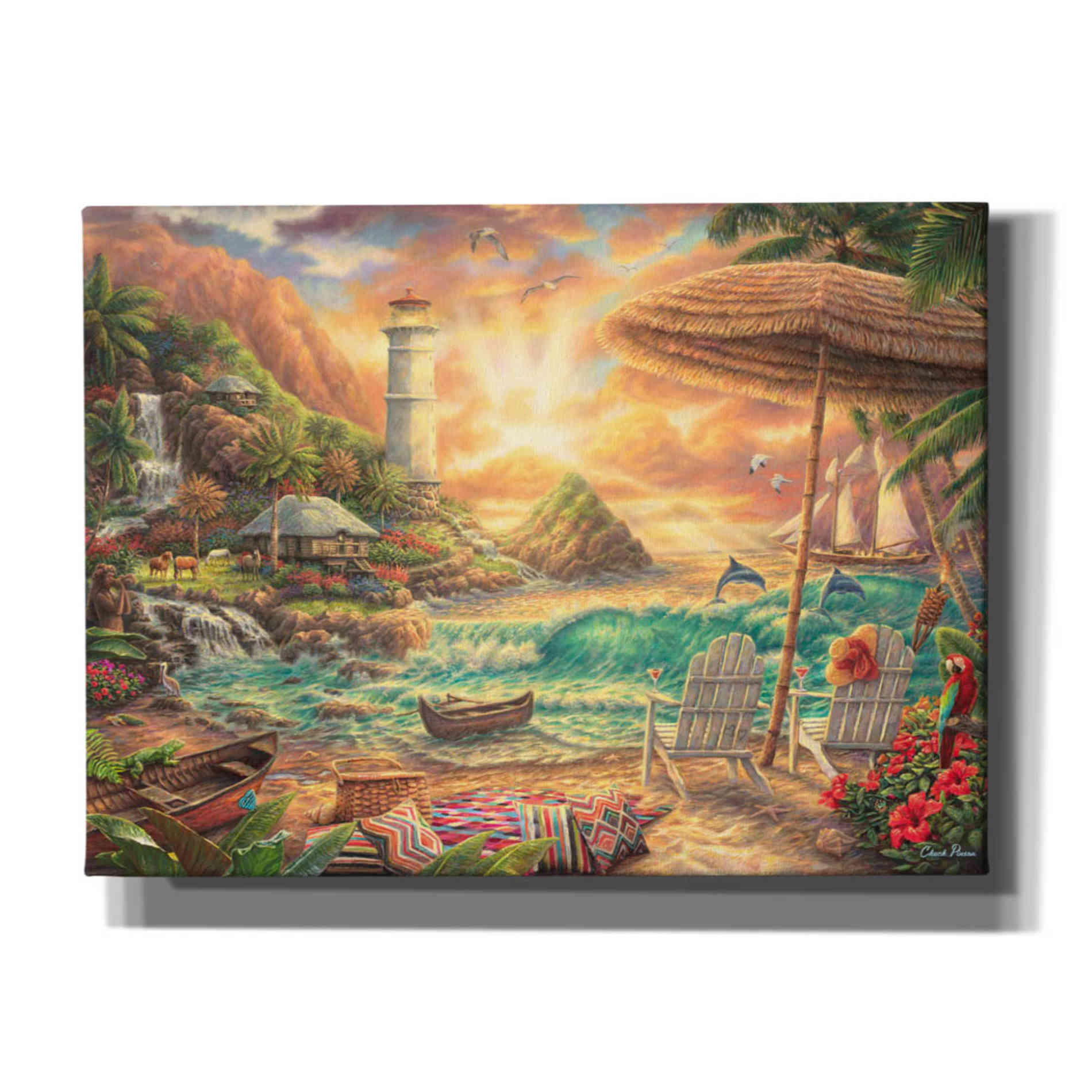 'Love the Beach' by Chuck Pinson, Canvas Wall Art