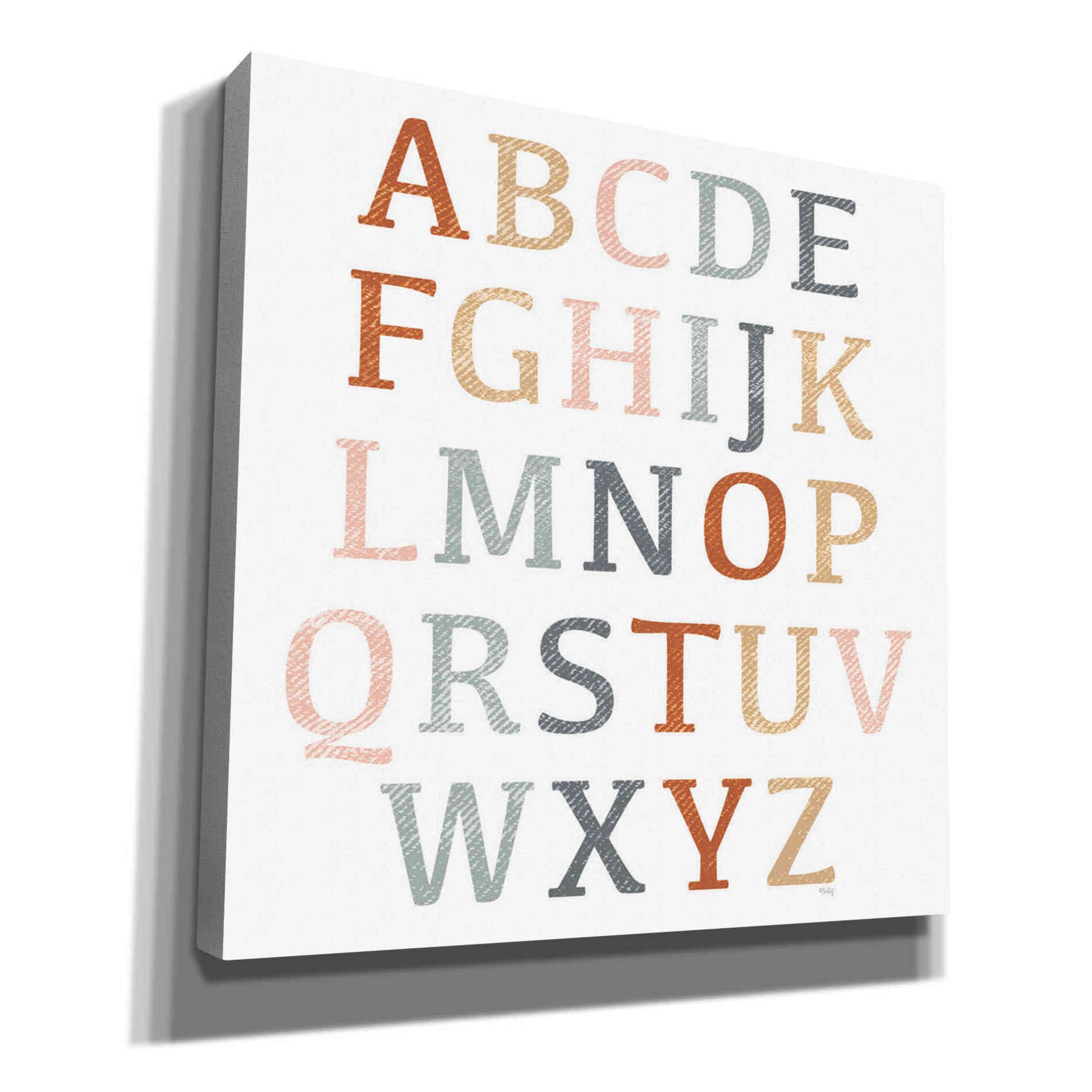 'Rustic Rainbow Alphabet' by Heidi Kuntz, Canvas Wall Art