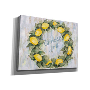 'Choose Joy Lemon Wreath' by Jennifer Holden, Canvas Wall Art