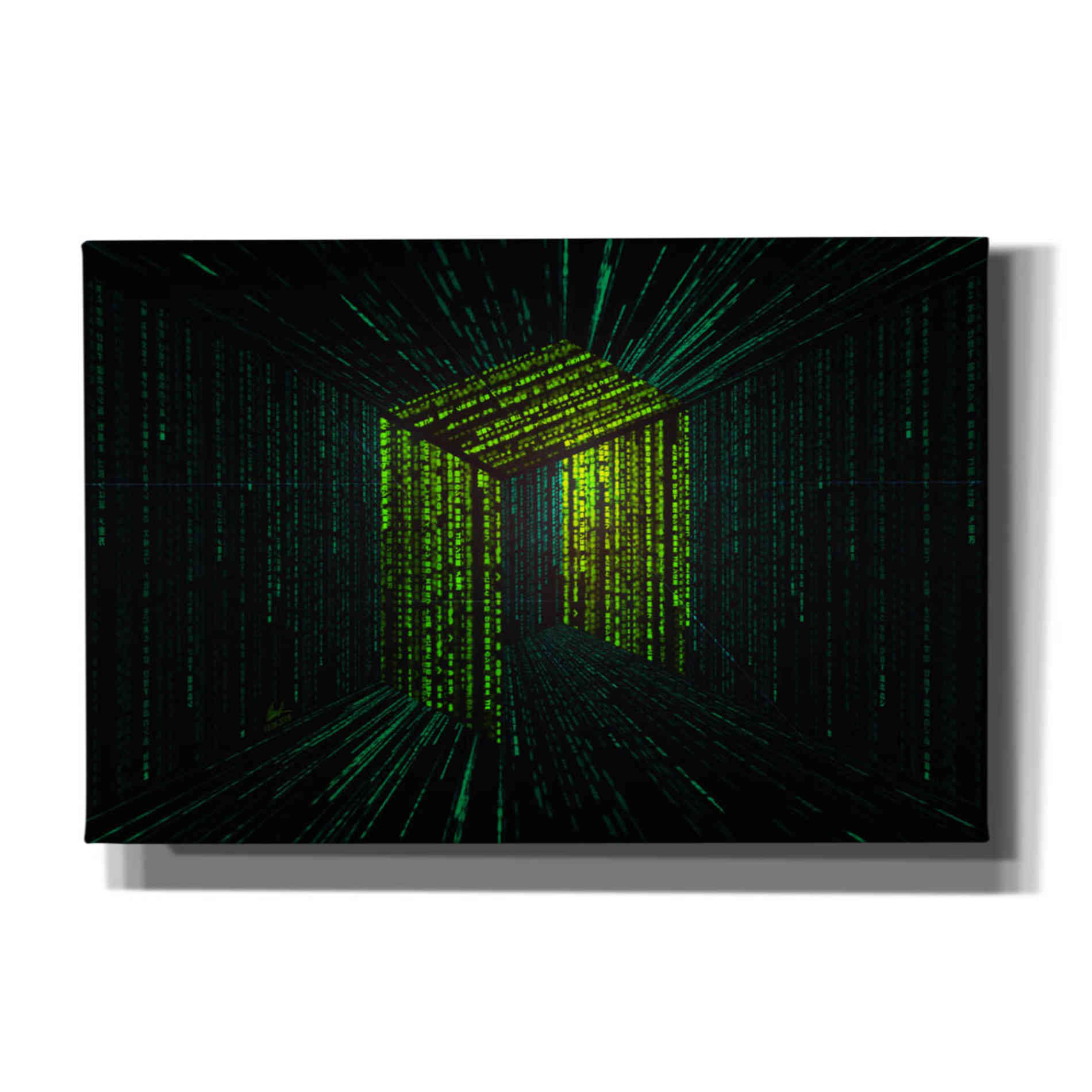 'Digital Rain Neo Crypto' by Katalina, Canvas Wall Art