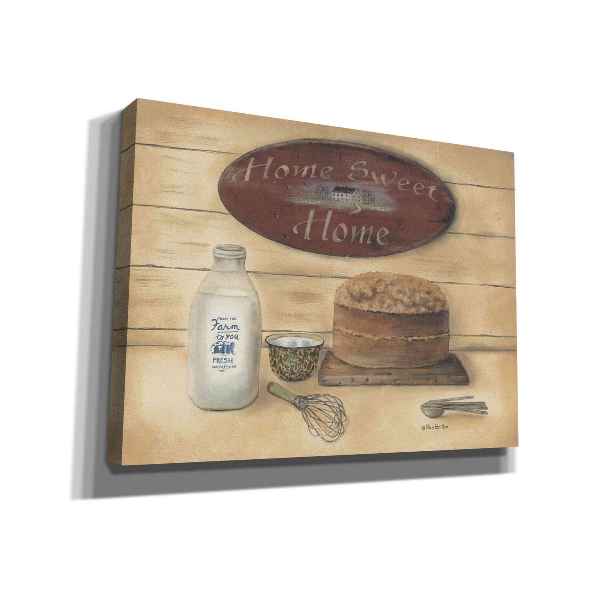 'Home Sweet Home Bathroom' by Pam Britton, Canvas Wall Art