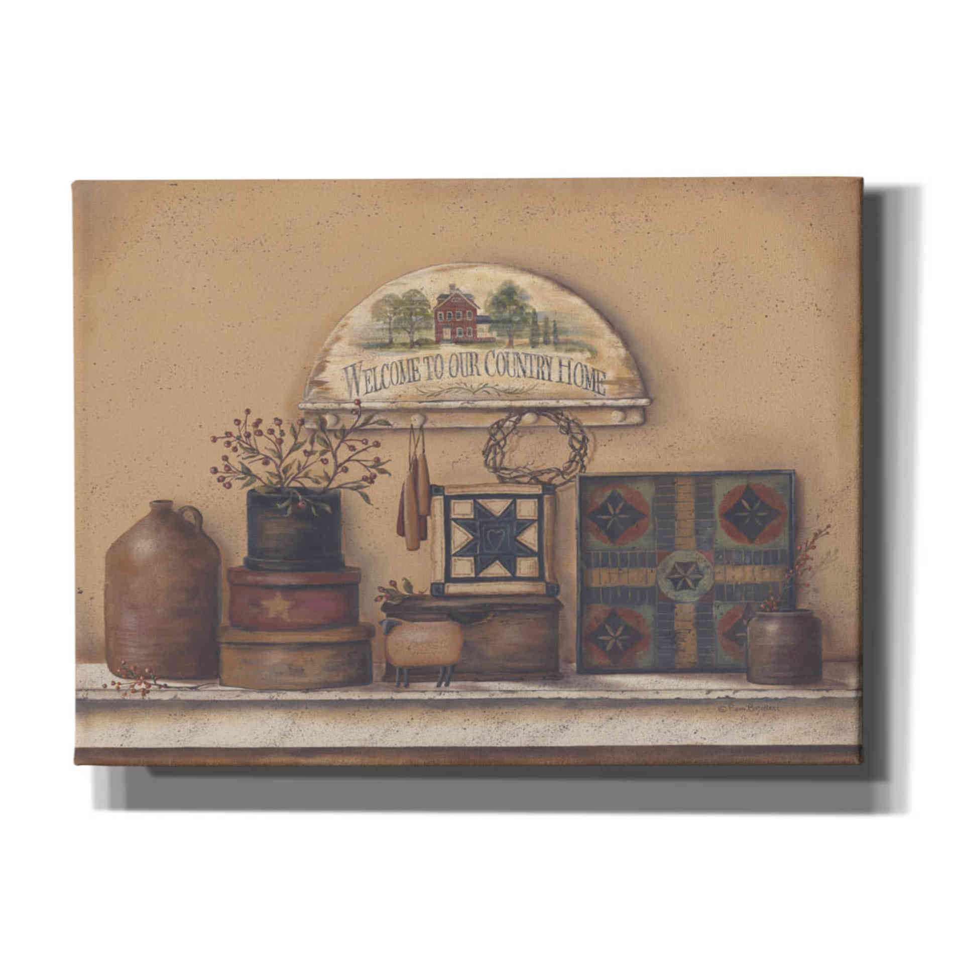 'Country Prims I' by Pam Britton, Canvas Wall Art