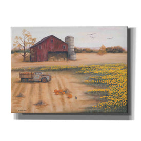 'Barn & Sunflowers II' by Pam Britton, Canvas Wall Art