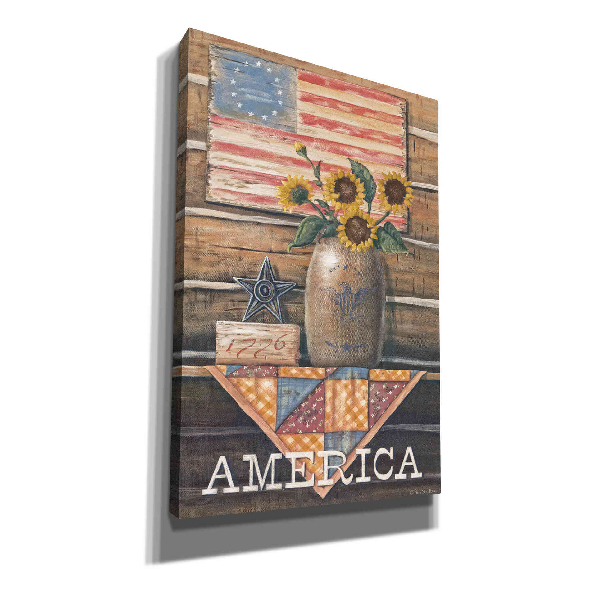 'Rustic America' by Pam Britton, Canvas Wall Art