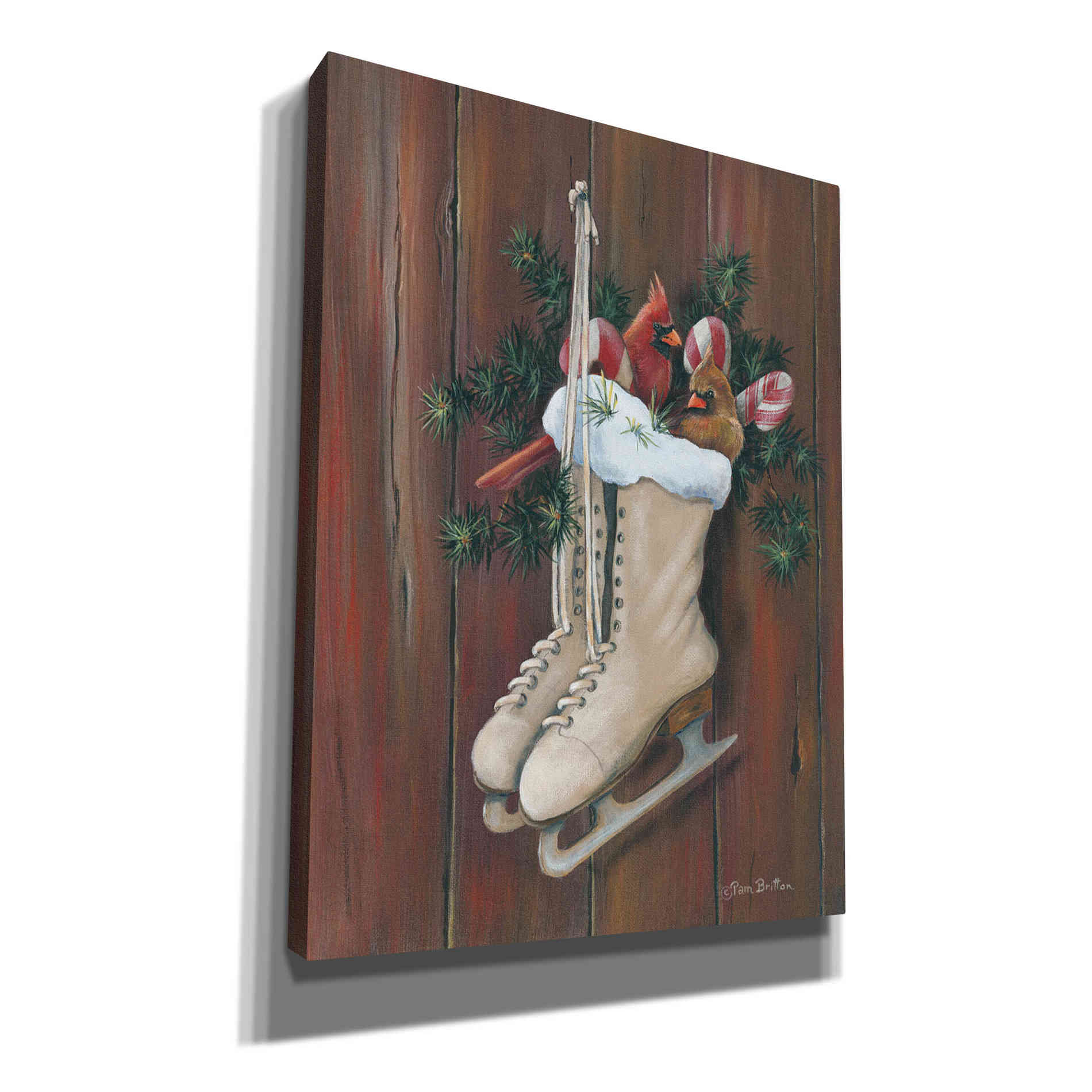 'Cardinals & Skates' by Pam Britton, Canvas Wall Art