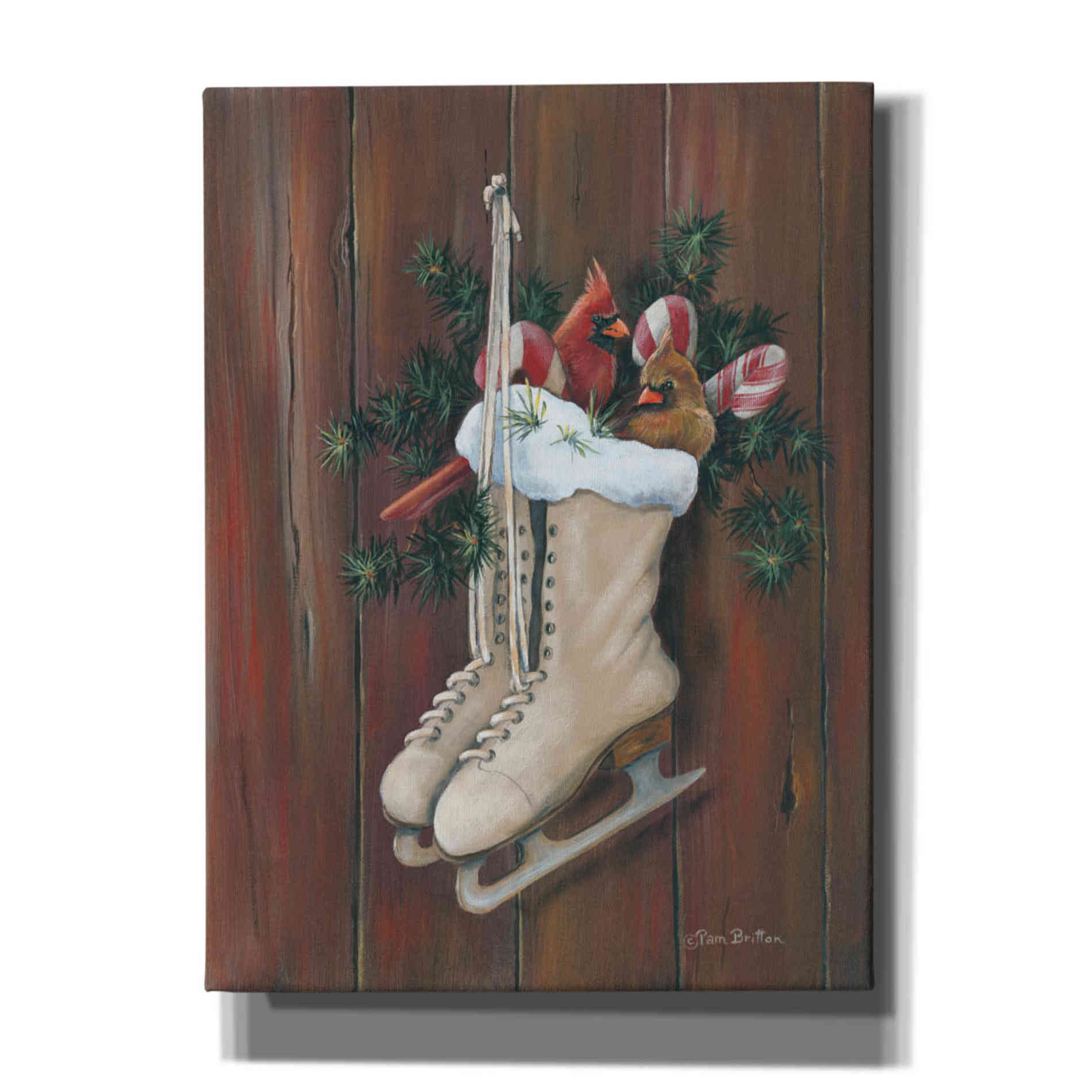 'Cardinals & Skates' by Pam Britton, Canvas Wall Art