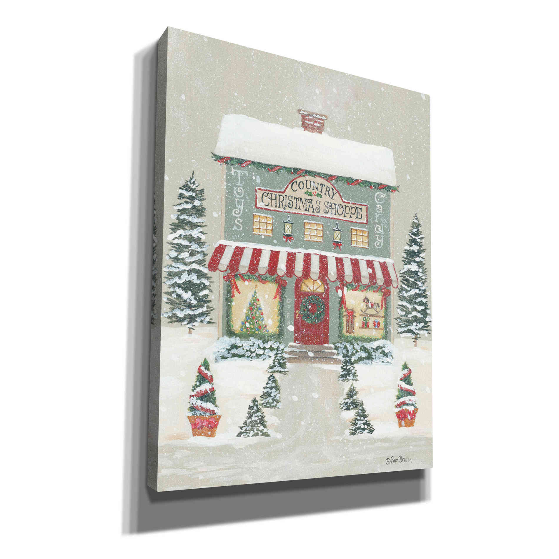 'Country Christmas Shoppe' by Pam Britton, Canvas Wall Art