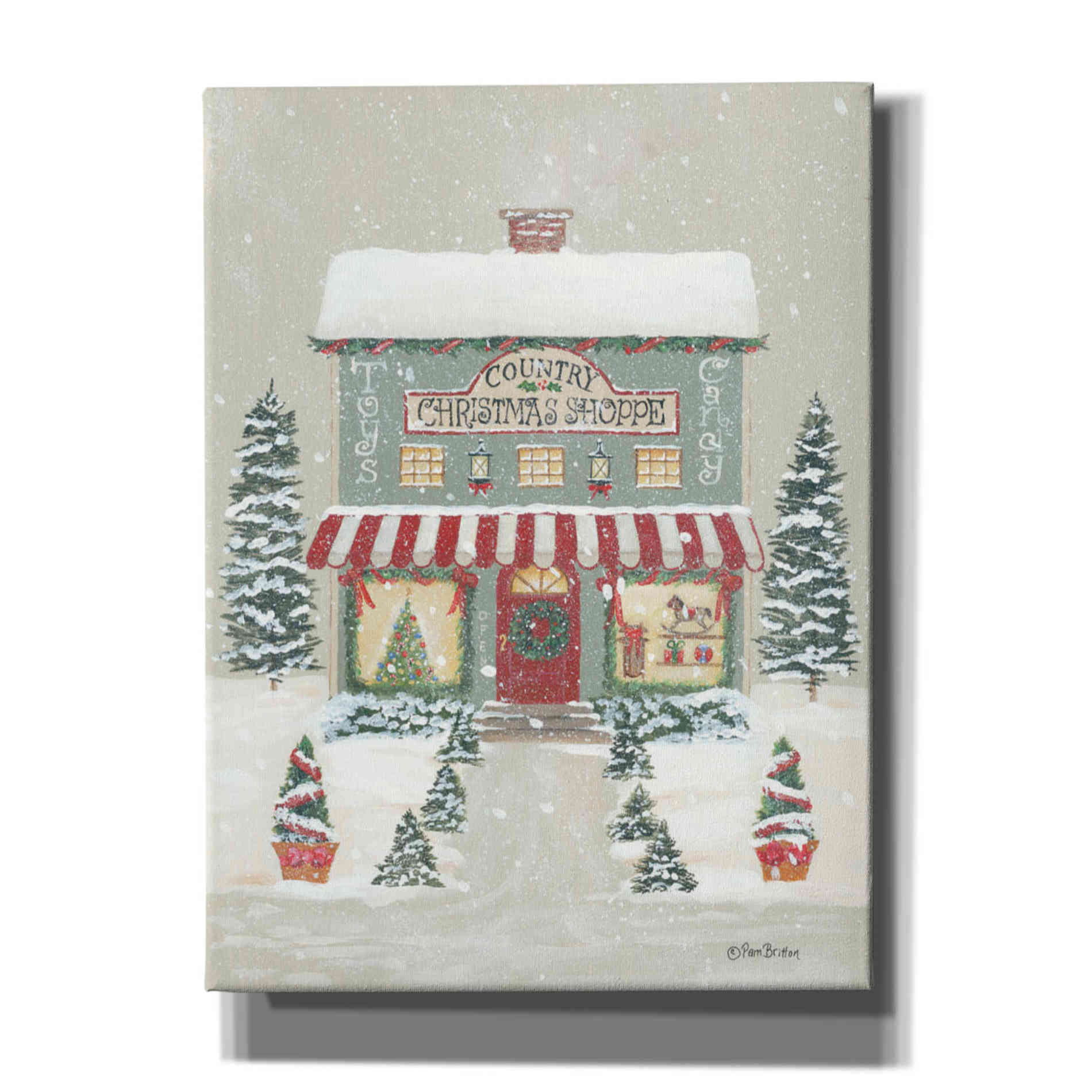 'Country Christmas Shoppe' by Pam Britton, Canvas Wall Art