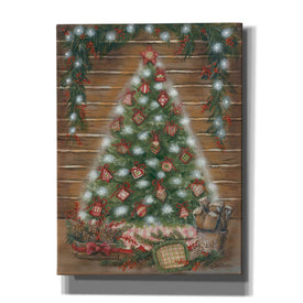 'A Log Cabin Christmas' by Pam Britton, Canvas Wall Art