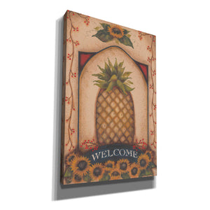 'Welcome Pineapple & Sunflowers' by Pam Britton, Canvas Wall Art