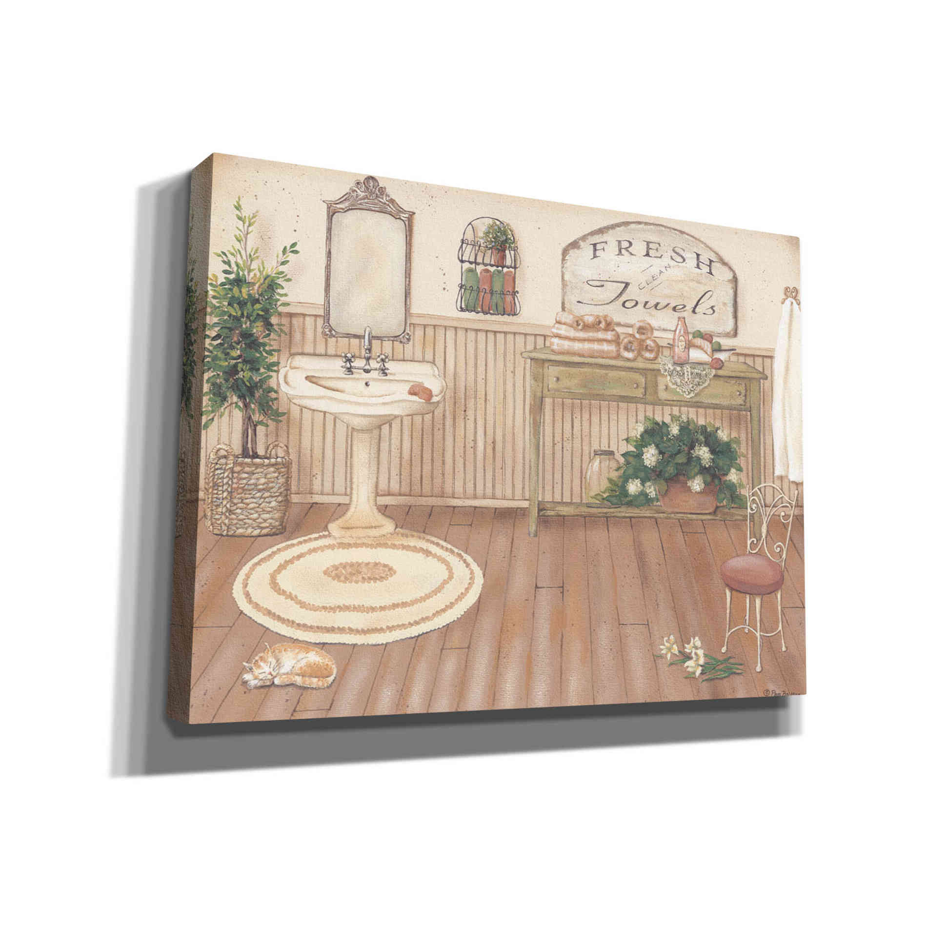'Vintage Bath II' by Pam Britton, Canvas Wall Art