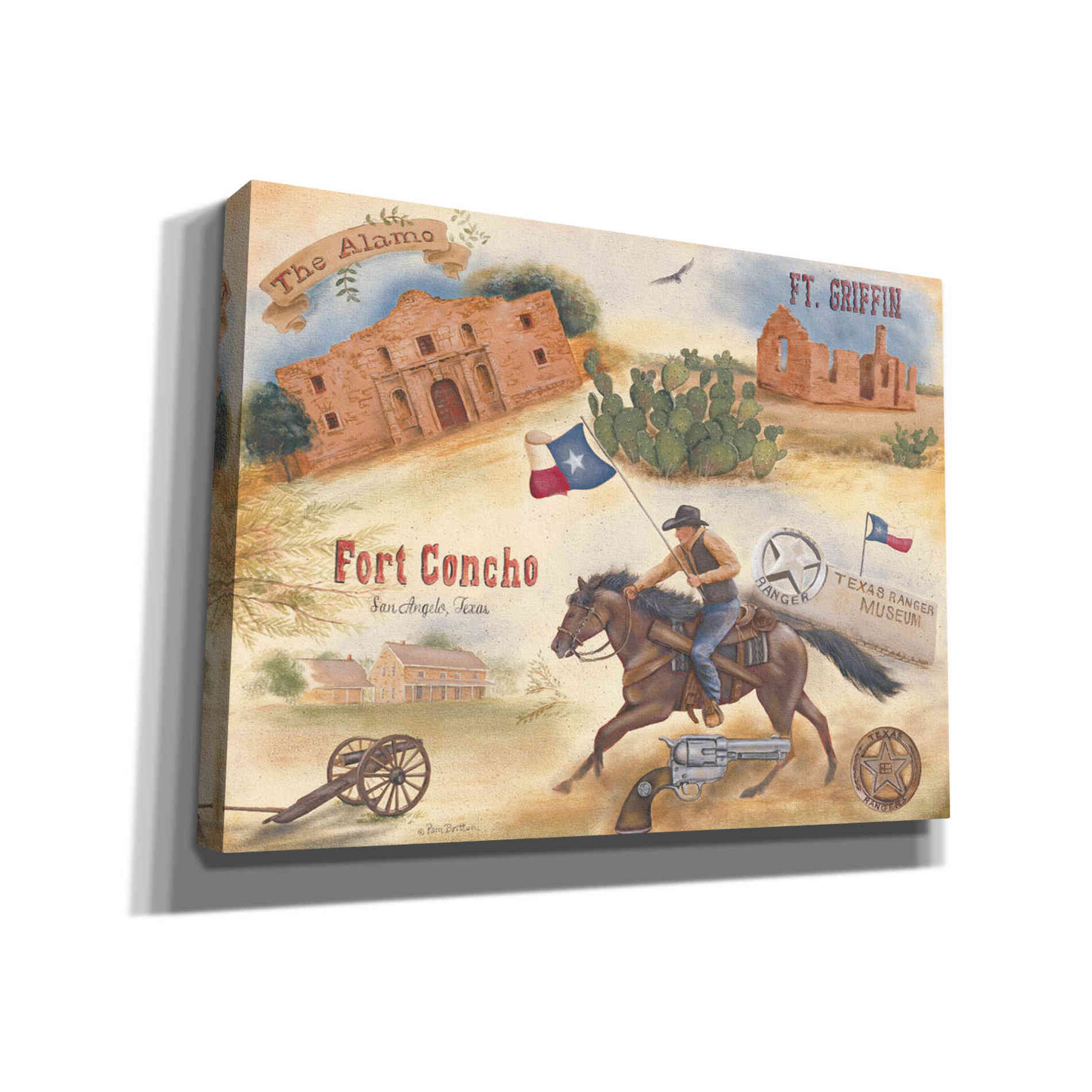 'Texas Collision II' by Pam Britton, Canvas Wall Art