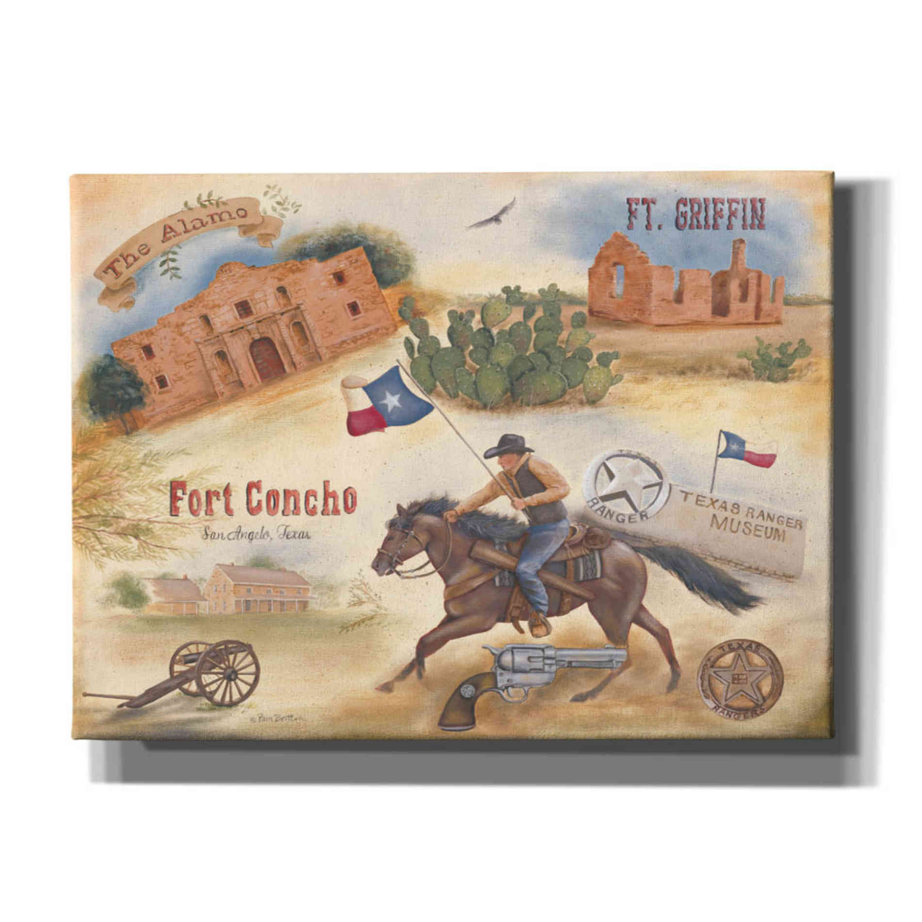 'Texas Collision II' by Pam Britton, Canvas Wall Art